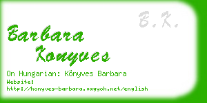 barbara konyves business card
