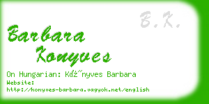 barbara konyves business card